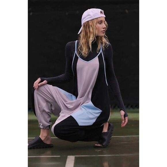 Free People Movement Hot Shot One Piece Colorblock Pockets Raindrop Combo S NWT - Picture 3 of 8